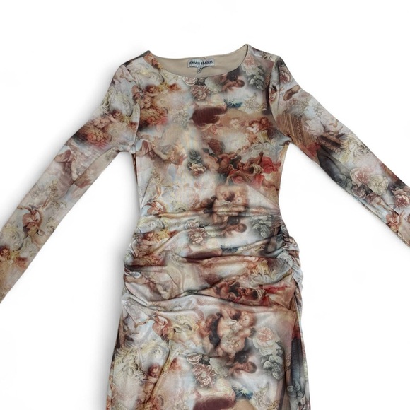 Almost Famous Mesh Angel Cherub Print Maxi Dress - Picture 3 of 8